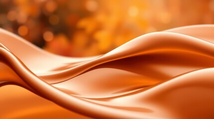 Obraz premium Abstract Flowing Orange Satin Waves