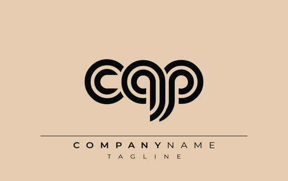 CQP Creative Unique Modern Letter Logo Design. Stylized logo featuring a unique letter design, presenting abstract minimalist aesthetics and modern appeal.