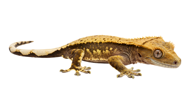 Colorful Crested Gecko on Branch