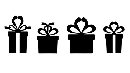 Gift box icons in Trendy Flat style. Gift boxes with ribbon icons set