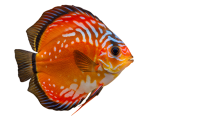 Red Discus in Freshwater Aquarium