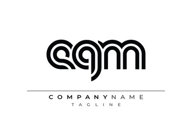 EQM Creative Unique Modern Letter Logo Design. Stylized logo featuring a unique letter design, presenting abstract minimalist aesthetics and modern appeal.