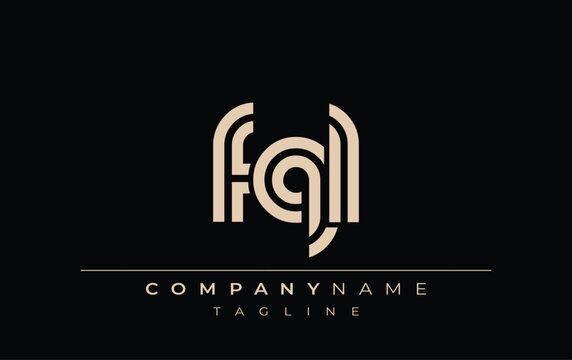 FQL Creative Unique Modern Letter Logo Design. Stylized logo featuring a unique letter design, presenting abstract minimalist aesthetics and modern appeal.