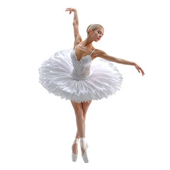 Young girl in ballerina tutu performing pirouette, dance training, isolated on transparent background ultra realistic 8k --v 7.0
