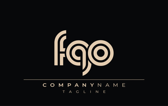 FQO Creative Unique Modern Letter Logo Design. Stylized logo featuring a unique letter design, presenting abstract minimalist aesthetics and modern appeal.