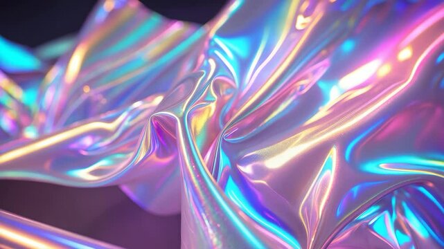 Abstract blurry iridescent holographic foil background pattern