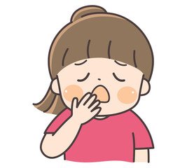 あくびをする子供のイラスト