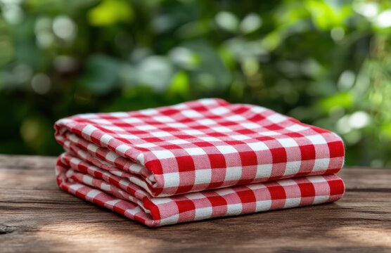 red and white picnic tablecloth