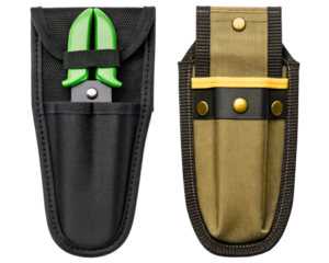 Tool pouches with garden shears on a transparent background