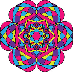 Delicate new and unique colorful mandala design.