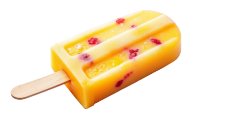 Yellow Pineapple Ice Pop on Transparent Background Ideal for Summer Desserts and Snacks