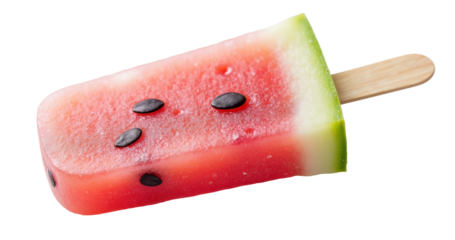 Watermelon Ice Pop on Transparent Background for Summer Desserts and Cold Snacks
