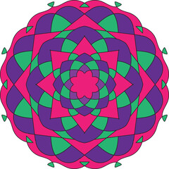Delicate new and unique colorful mandala design.