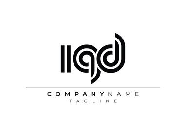 IQD Creative Unique Modern Letter Logo Design. Stylized logo featuring a unique letter design, presenting abstract minimalist aesthetics and modern appeal.