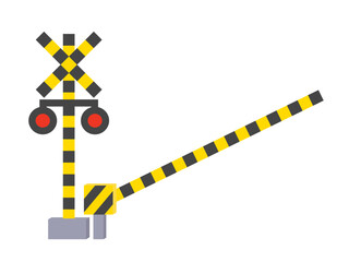 シンプルな日本の踏切のイメージイラスト