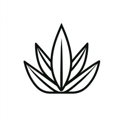 Simple plant illustration, white background, design element