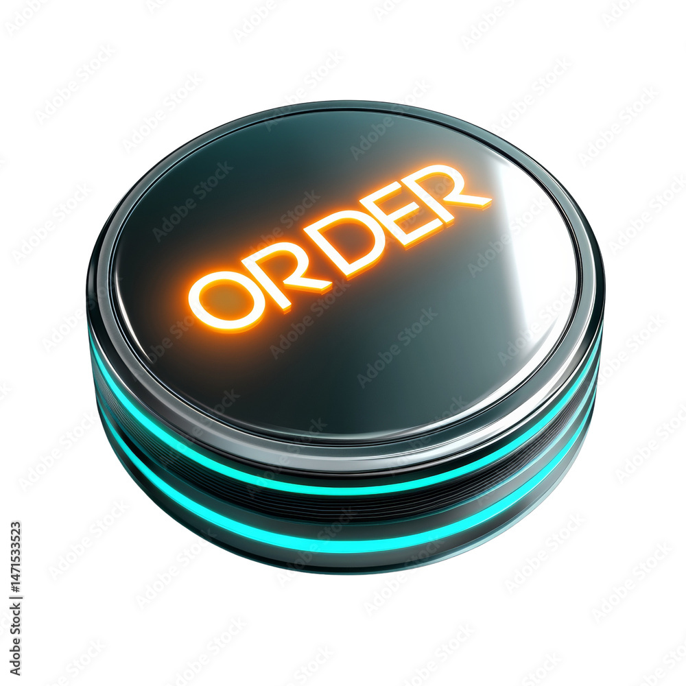 Aufkleber Glowing illuminated 'order' call to action button with futuristic style