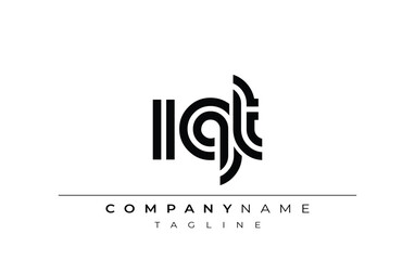 IQT Creative Unique Modern Letter Logo Design. Stylized logo featuring a unique letter design, presenting abstract minimalist aesthetics and modern appeal.