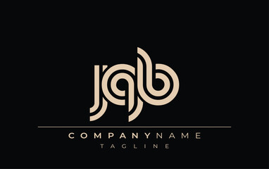 JQB Creative Unique Modern Letter Logo Design. Stylized logo featuring a unique letter design, presenting abstract minimalist aesthetics and modern appeal.