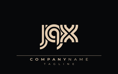 JQX Creative Unique Modern Letter Logo Design. Stylized logo featuring a unique letter design, presenting abstract minimalist aesthetics and modern appeal.