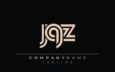 JQZ Creative Unique Modern Letter Logo Design. Stylized logo featuring a unique letter design, presenting abstract minimalist aesthetics and modern appeal.