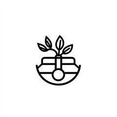 Plant growth in pot, sustainable life, white background, eco-friendly concept, for website design