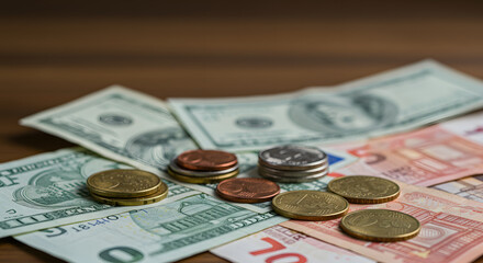 US Dollars and Euro Currency Exchange International Finance, Global Economy, Money, Banking, Investments