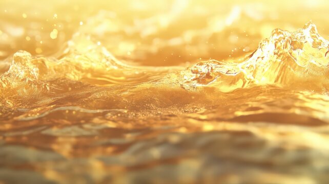Molten Gold Pouring onto Smooth Surface Dynamic Flow - Powered by Adobe