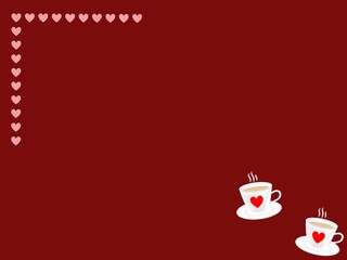 Fototapeta premium Hand drawn illustration frame of two cup coffee