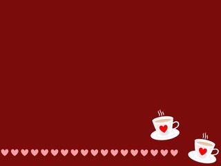 Hand drawn illustration frame of two cup coffee