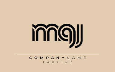 MQJ Creative Unique Modern Letter Logo Design. Stylized logo featuring a unique letter design, presenting abstract minimalist aesthetics and modern appeal.