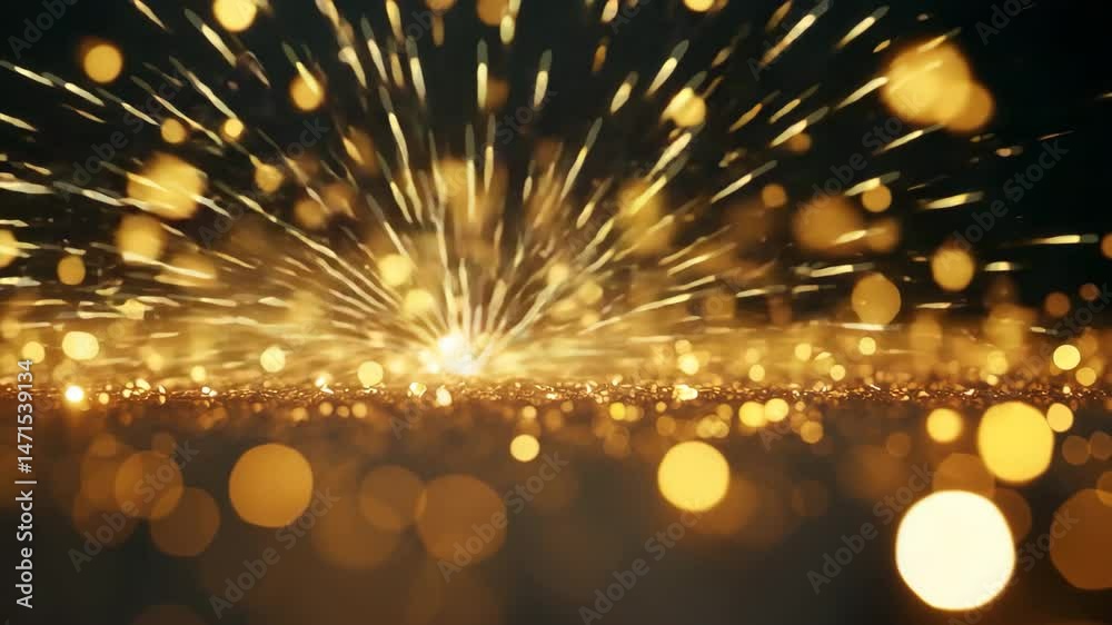 Poster fireworks create an abstract effect on a backdrop.
