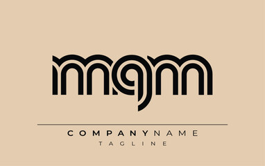 MQM Creative Unique Modern Letter Logo Design. Stylized logo featuring a unique letter design, presenting abstract minimalist aesthetics and modern appeal.