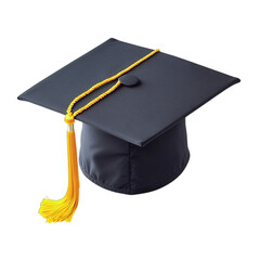 graduation cap and diploma isolated on transparent background png