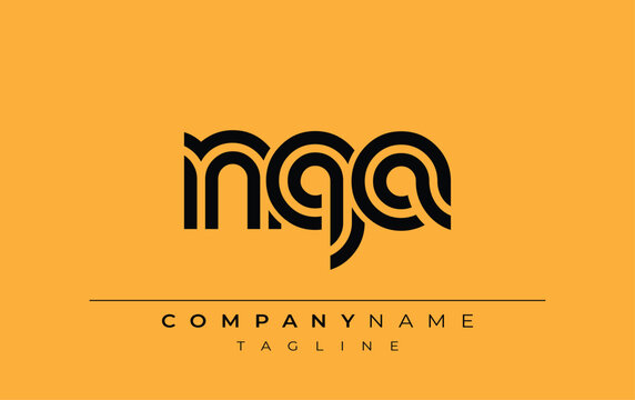 NQA Creative Unique Modern Letter Logo Design. Stylized logo featuring a unique letter design, presenting abstract minimalist aesthetics and modern appeal.
