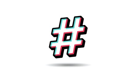 Obraz premium Glitch Hashtag Symbol