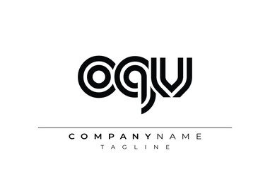 OQV Creative Unique Modern Letter Logo Design. Stylized logo featuring a unique letter design, presenting abstract minimalist aesthetics and modern appeal.
