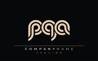 PQA Creative Unique Modern Letter Logo Design. Stylized logo featuring a unique letter design, presenting abstract minimalist aesthetics and modern appeal.