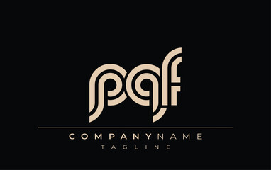 PQF Creative Unique Modern Letter Logo Design. Stylized logo featuring a unique letter design, presenting abstract minimalist aesthetics and modern appeal.