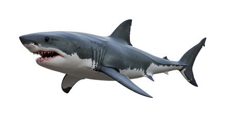 Naklejka premium Great White Shark Patrolling Coastal Waters