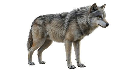 Gray Wolf Howling in Snowy Forest