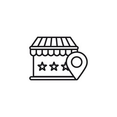 Store Location Icon with Stars for Business and Retail