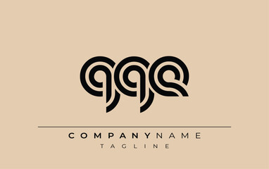 QQE Creative Unique Modern Letter Logo Design. Stylized logo featuring a unique letter design, presenting abstract minimalist aesthetics and modern appeal.