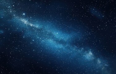 Fototapeta premium A mesmerizing cosmic landscape showcasing a vibrant, blue nebula with countless stars scattered across the dark expanse of space. : Generative AI