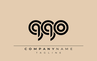 QQO Creative Unique Modern Letter Logo Design. Stylized logo featuring a unique letter design, presenting abstract minimalist aesthetics and modern appeal.