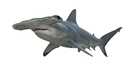 Hammerhead Shark Swimming Over Coral