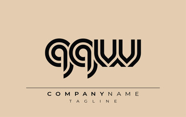 QQW Creative Unique Modern Letter Logo Design. Stylized logo featuring a unique letter design, presenting abstract minimalist aesthetics and modern appeal.