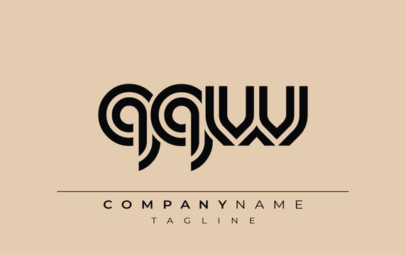 QQW Creative Unique Modern Letter Logo Design. Stylized logo featuring a unique letter design, presenting abstract minimalist aesthetics and modern appeal.
