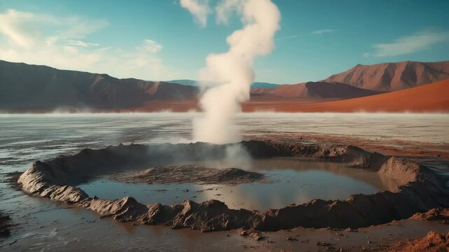 A mud puddle located in the active volcanic hotspot.