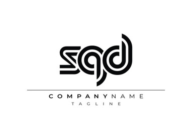SQD Creative Unique Modern Letter Logo Design. Stylized logo featuring a unique letter design, presenting abstract minimalist aesthetics and modern appeal.